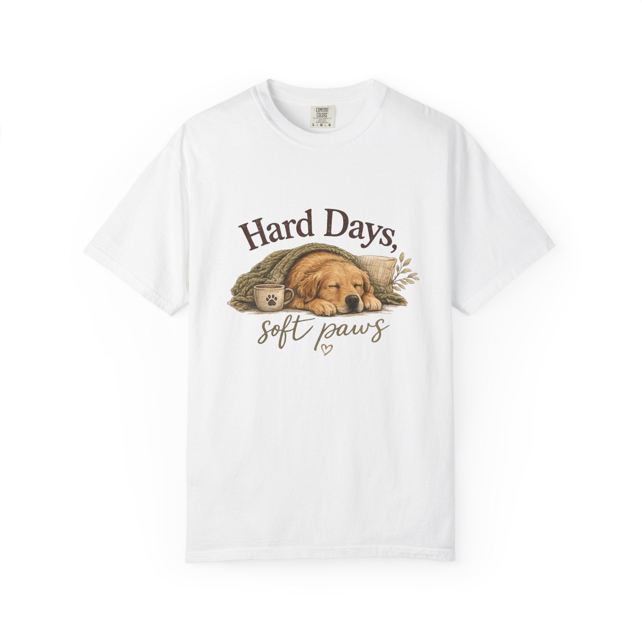 Hard Days, Soft Paws Comfort Colors® Dog Lover T-Shirt | Cozy Puppy Tee | Gift for Dog Mom