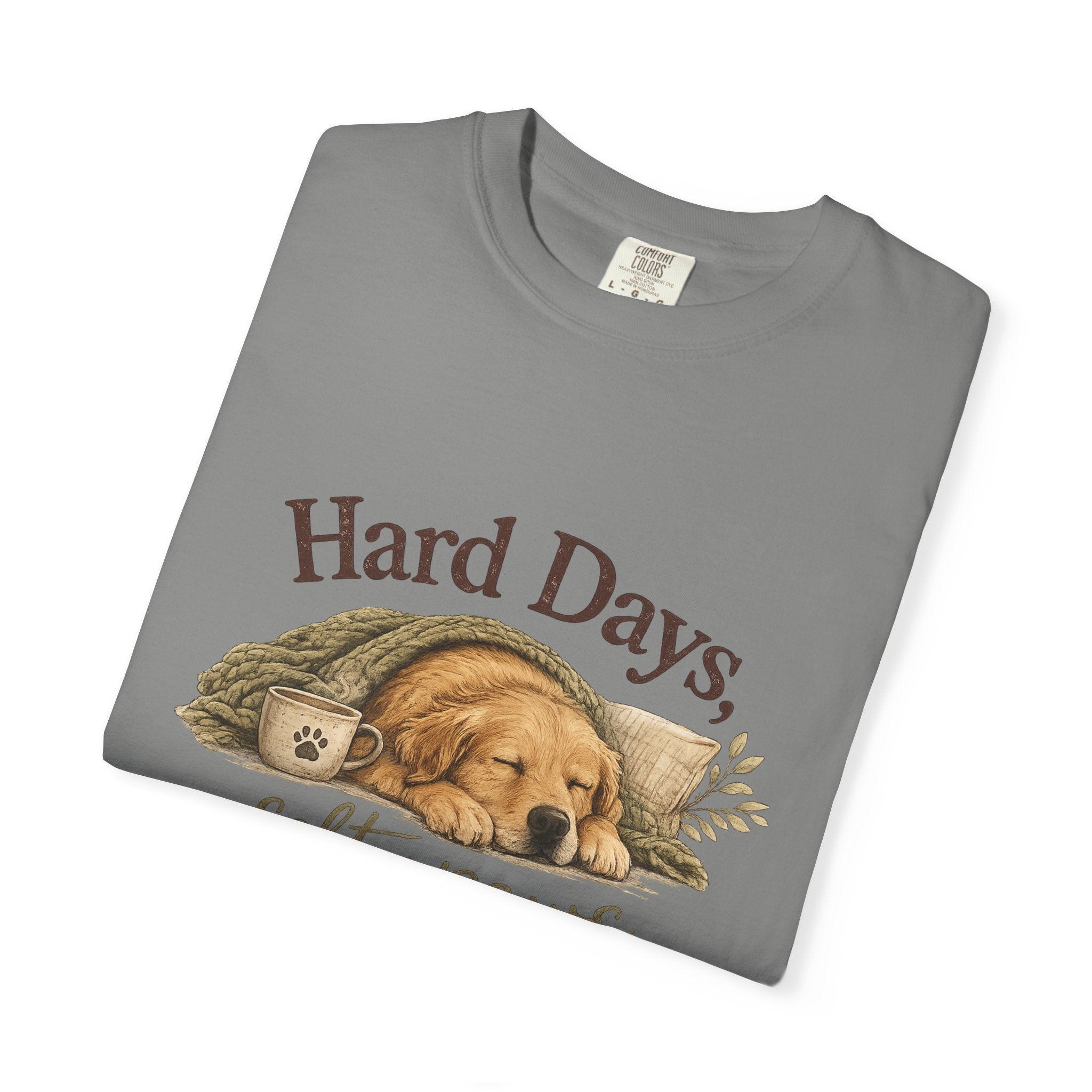 Hard Days, Soft Paws Comfort Colors® Dog Lover T-Shirt | Cozy Puppy Tee | Gift for Dog Mom
