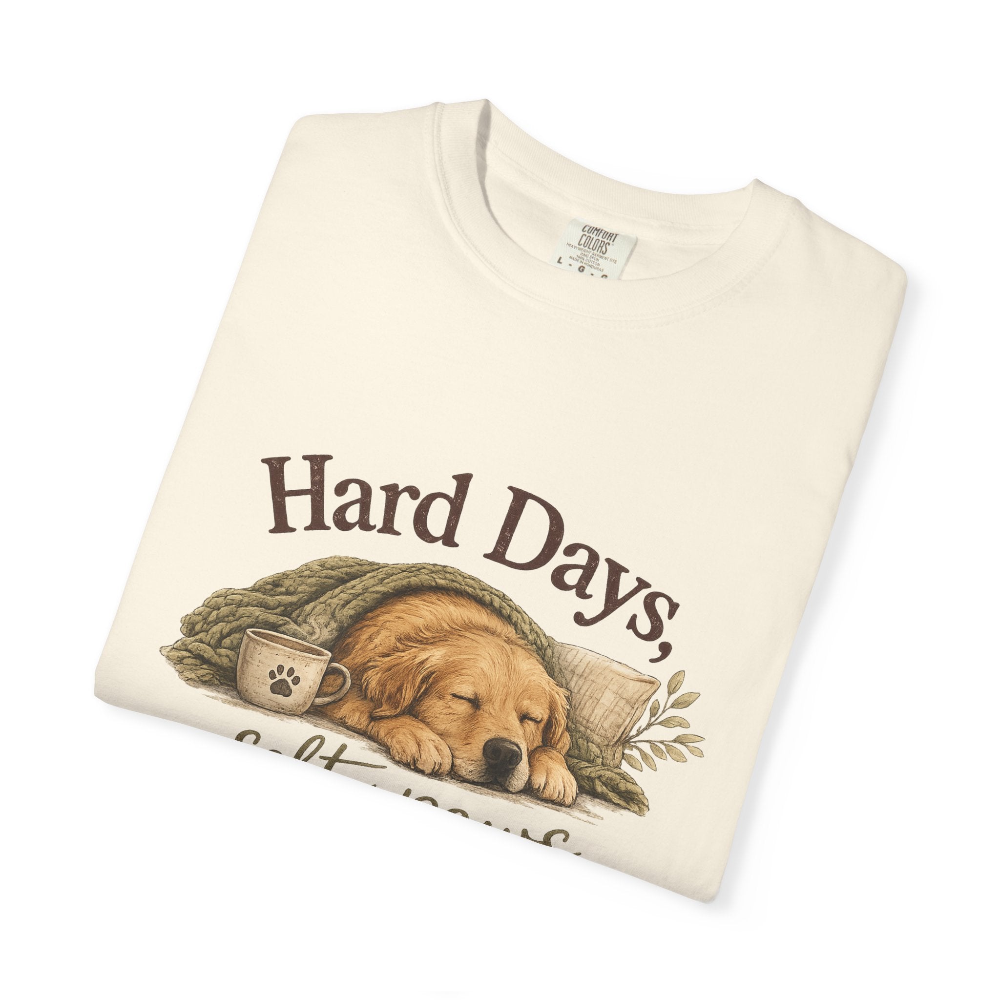Hard Days, Soft Paws Comfort Colors® Dog Lover T-Shirt | Cozy Puppy Tee | Gift for Dog Mom