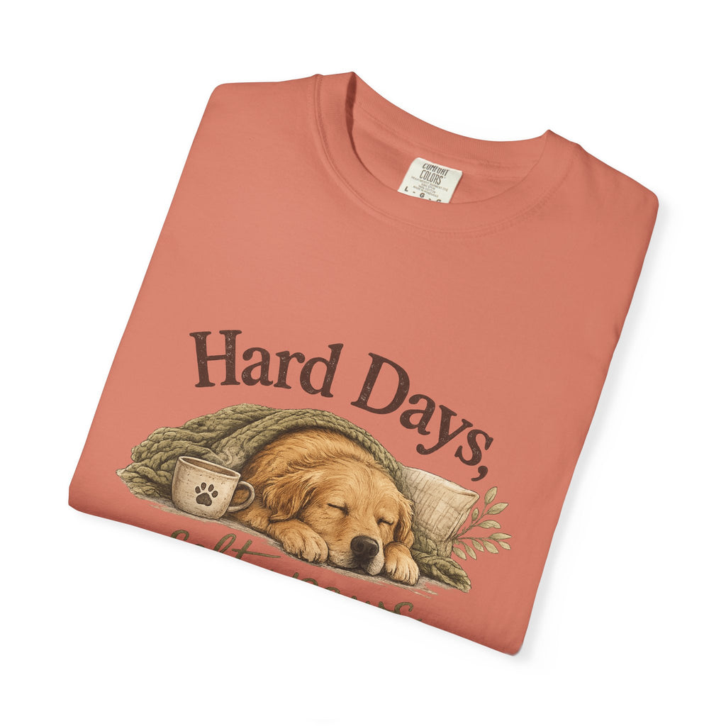 Hard Days, Soft Paws Comfort Colors® Dog Lover T-Shirt | Cozy Puppy Tee | Gift for Dog Mom